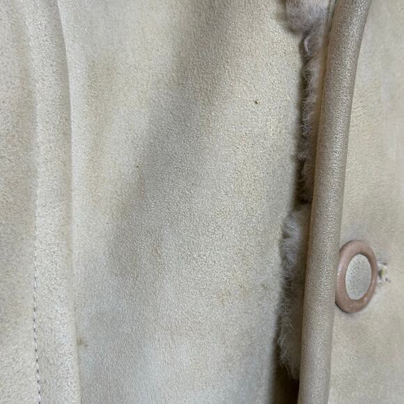 Vintage Men's Friitala Finland Genuine Suede Shearling Coat sz 54=L - Picture 14 of 16